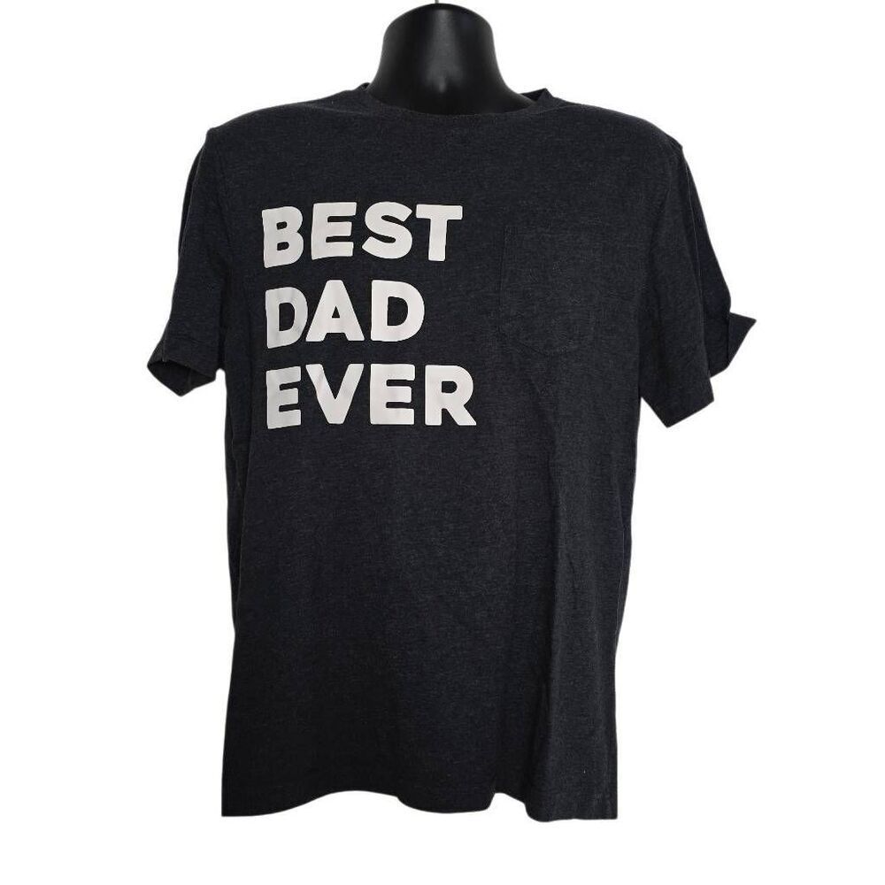 Well Worn Men's Size Large Charcoal Gray White Best Dad Ever T-shirt